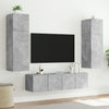 TV-seinäkaappi LED-valoilla betoninharmaa 80x35x41 cm