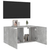 TV-seinäkaappi LED-valoilla betoninharmaa 80x35x41 cm
