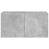 TV-seinäkaappi LED-valoilla betoninharmaa 80x35x41 cm
