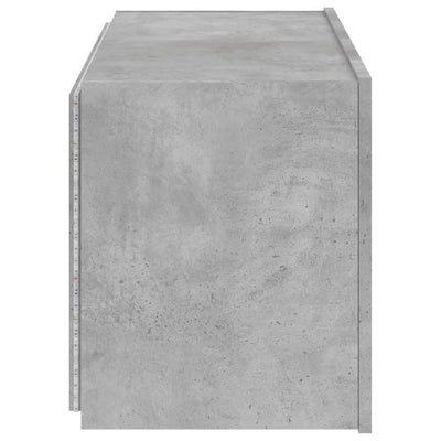 TV-seinäkaappi LED-valoilla betoninharmaa 80x35x41 cm