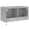 TV-seinäkaappi LED-valoilla betoninharmaa 80x35x41 cm