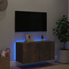 TV-seinäkaappi LED-valoilla savutammi 80x35x41 cm
