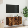 TV-seinäkaappi LED-valoilla savutammi 80x35x41 cm