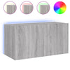 TV-seinäkaappi LED-valoilla harmaa Sonoma 80x35x41 cm
