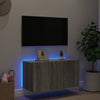 TV-seinäkaappi LED-valoilla harmaa Sonoma 80x35x41 cm