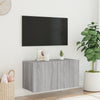 TV-seinäkaappi LED-valoilla harmaa Sonoma 80x35x41 cm