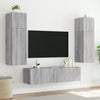 TV-seinäkaappi LED-valoilla harmaa Sonoma 80x35x41 cm