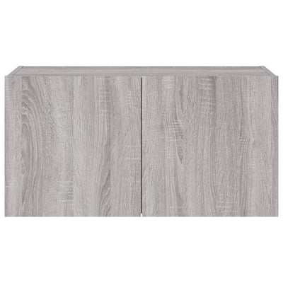 TV-seinäkaappi LED-valoilla harmaa Sonoma 80x35x41 cm