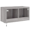TV-seinäkaappi LED-valoilla harmaa Sonoma 80x35x41 cm