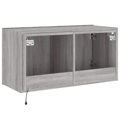 TV-seinäkaappi LED-valoilla harmaa Sonoma 80x35x41 cm