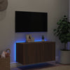 TV-seinäkaappi LED-valoilla ruskea tammi 80x35x41 cm