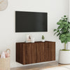 TV-seinäkaappi LED-valoilla ruskea tammi 80x35x41 cm