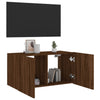 TV-seinäkaappi LED-valoilla ruskea tammi 80x35x41 cm
