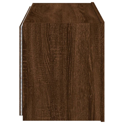 TV-seinäkaappi LED-valoilla ruskea tammi 80x35x41 cm