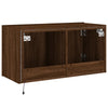 TV-seinäkaappi LED-valoilla ruskea tammi 80x35x41 cm
