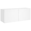 TV-seinäkaappi LED-valoilla valkoinen 100x35x41 cm
