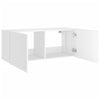 TV-seinäkaappi LED-valoilla valkoinen 100x35x41 cm