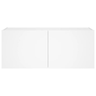 TV-seinäkaappi LED-valoilla valkoinen 100x35x41 cm