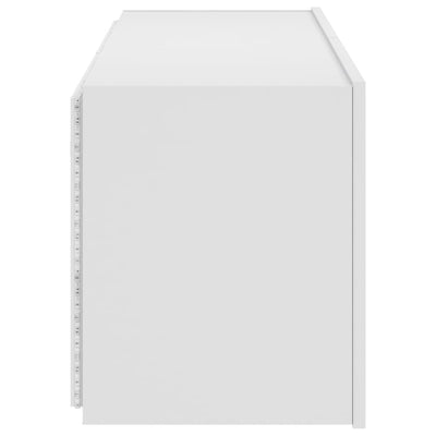 TV-seinäkaappi LED-valoilla valkoinen 100x35x41 cm