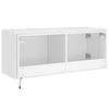 TV-seinäkaappi LED-valoilla valkoinen 100x35x41 cm