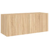 TV-seinäkaappi LED-valoilla Sonoma-tammi 100x35x41 cm