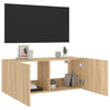 TV-seinäkaappi LED-valoilla Sonoma-tammi 100x35x41 cm