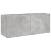 TV-seinäkaappi LED-valoilla betoninharmaa 100x35x41 cm