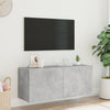 TV-seinäkaappi LED-valoilla betoninharmaa 100x35x41 cm