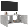 TV-seinäkaappi LED-valoilla betoninharmaa 100x35x41 cm