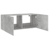 TV-seinäkaappi LED-valoilla betoninharmaa 100x35x41 cm