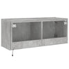 TV-seinäkaappi LED-valoilla betoninharmaa 100x35x41 cm