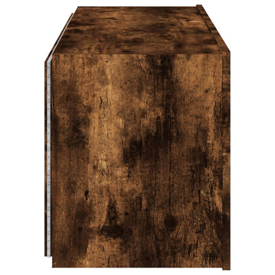 TV-seinäkaappi LED-valoilla savutammi 100x35x41 cm