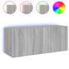 TV-seinäkaappi LED-valoilla harmaa Sonoma 100x35x41 cm