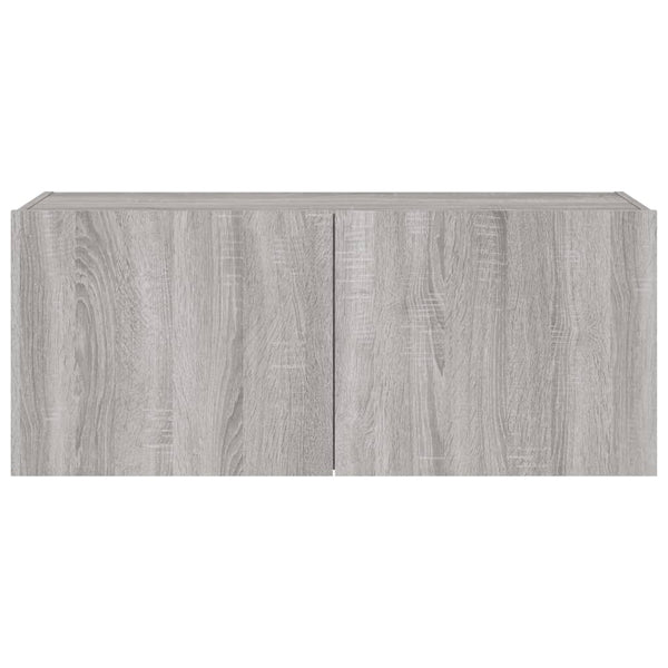 TV-seinäkaappi LED-valoilla harmaa Sonoma 100x35x41 cm