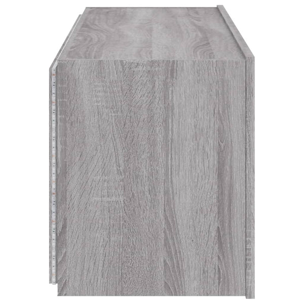 TV-seinäkaappi LED-valoilla harmaa Sonoma 100x35x41 cm