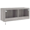 TV-seinäkaappi LED-valoilla harmaa Sonoma 100x35x41 cm