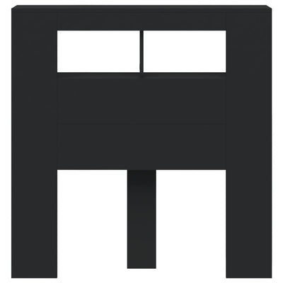 Musta sängynpääty led-valoilla Dionisios 100x18,5x103,5cm (puinen)