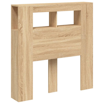 Sängynpääty LED-valoilla Sonoma-tammi 100x18,5x103,5 cm puu