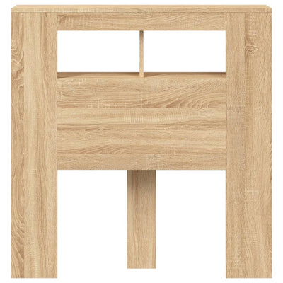 Sängynpääty LED-valoilla Sonoma-tammi 100x18,5x103,5 cm puu