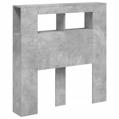 Sängynpääty LED-valoilla harmaa 100x18,5x103,5 cm tekninen puu