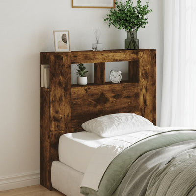 Savutammi sängynpääty led-valoilla Dionisios 100x18,5x103,5cm (puu)