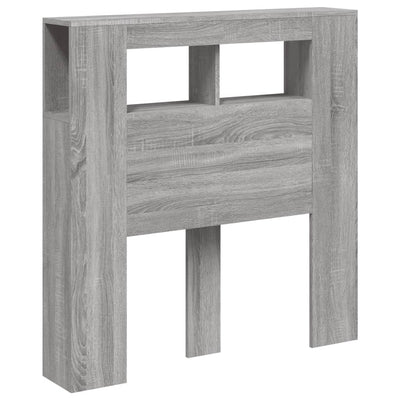 Sängynpääty LED-valoilla harmaa Sonoma 100x18,5x103,5 cm puu