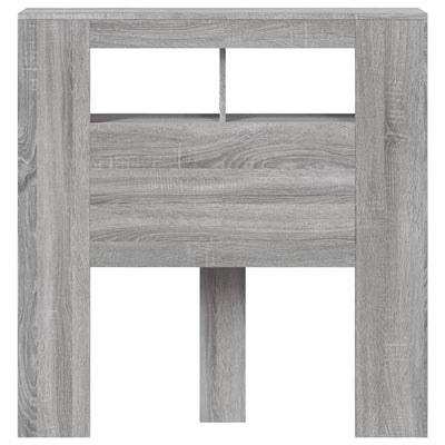 Sängynpääty LED-valoilla harmaa Sonoma 100x18,5x103,5 cm puu