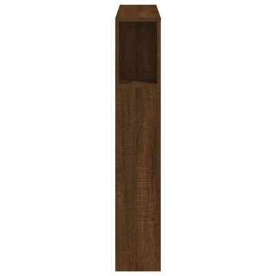 Sängynpääty LED-valoilla ruskea tammi 100x18,5x103,5 cm puu