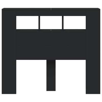 Musta sängynpääty led-valoilla Dionisios 120x18,5x103,5cm (puinen)