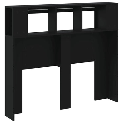 Musta sängynpääty led-valoilla Dionisios 120x18,5x103,5cm (puinen)