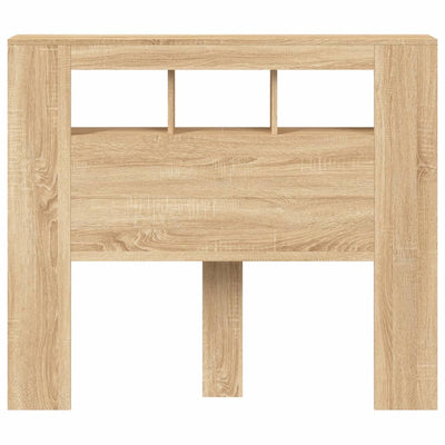 Sängynpääty LED-valoilla Sonoma-tammi 120x18,5x103,5 cm puu