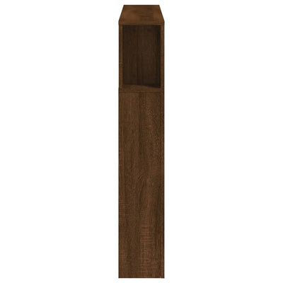 Sängynpääty LED-valoilla ruskea tammi 120x18,5x103,5 cm puu