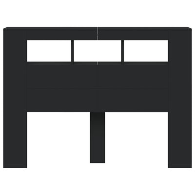 Musta sängynpääty led-valoilla Dionisios 140x18,5x103,5cm (puinen)