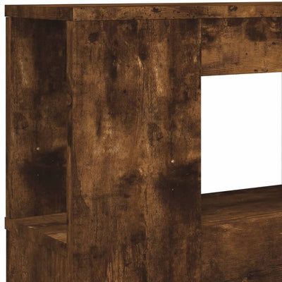 Sängynpääty LED-valoilla savutammi 140x18,5x103,5 cm puu